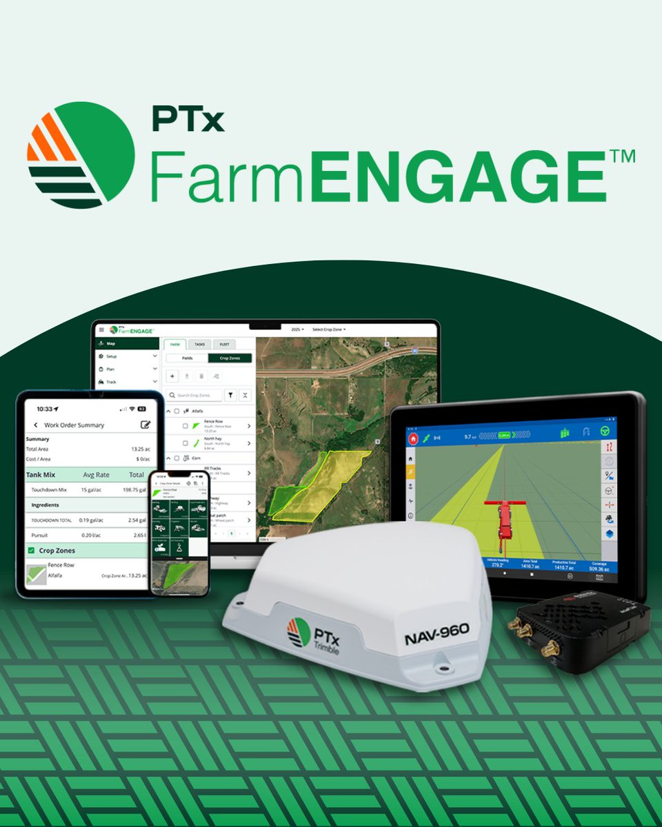 Announcing PTx FarmENGAGE™

The next-gen farm ops software built to track fleets, monitor jobs &amp; manage data from field or office. Formerly PTx Trimble Ag Software,this platform is designed to help you focus on getting the job done right

Learn more ‣ ptxag.com/en/farmengage
