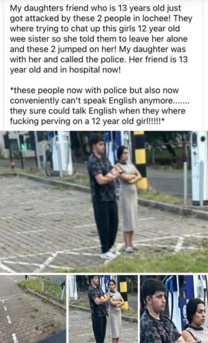 🟥 Das sind die zwei Personen, die die beiden Mädchen in Dundee (Schottland) belästigt und angegriffen haben sollen.

👉 Eine Mutter schreibt in den sozialen Medien:

„Die 13-jährige Freundin meiner Tochter wurde von diesen beiden Personen angegriffen. Zuvor hatten sie versucht,