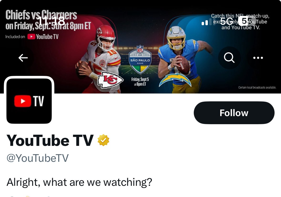 TheThigLyfe's tweet photo. @YouTubeTV We’re watching Auburn on Fox this Friday night. Figure it out bud https://t.co/BrEP4s0rSk