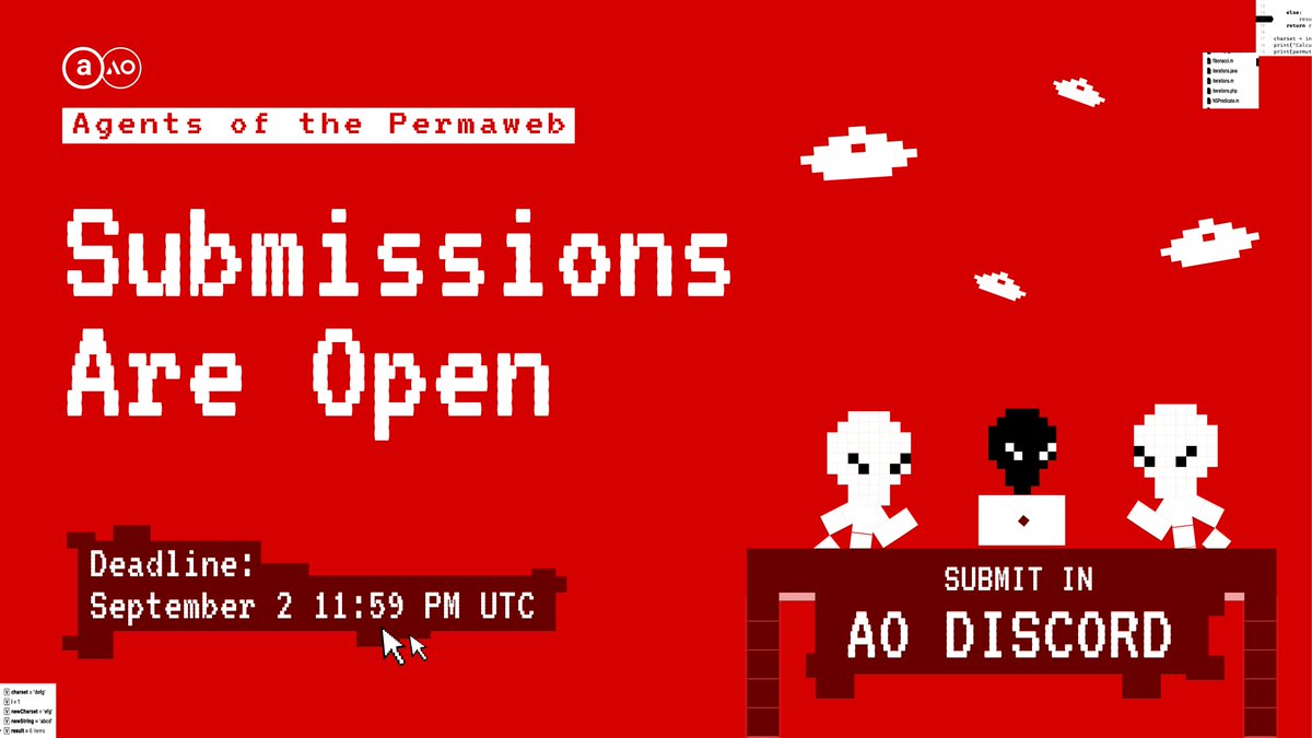 aoTheComputer's tweet image. PROJECT SUBMISSION HANDBOOK
Deadlines, rules, tips — all in one place to get your #AgentsOfThePermaweb submission across the finish line.
Bookmark this thread 🔖 / 🧵