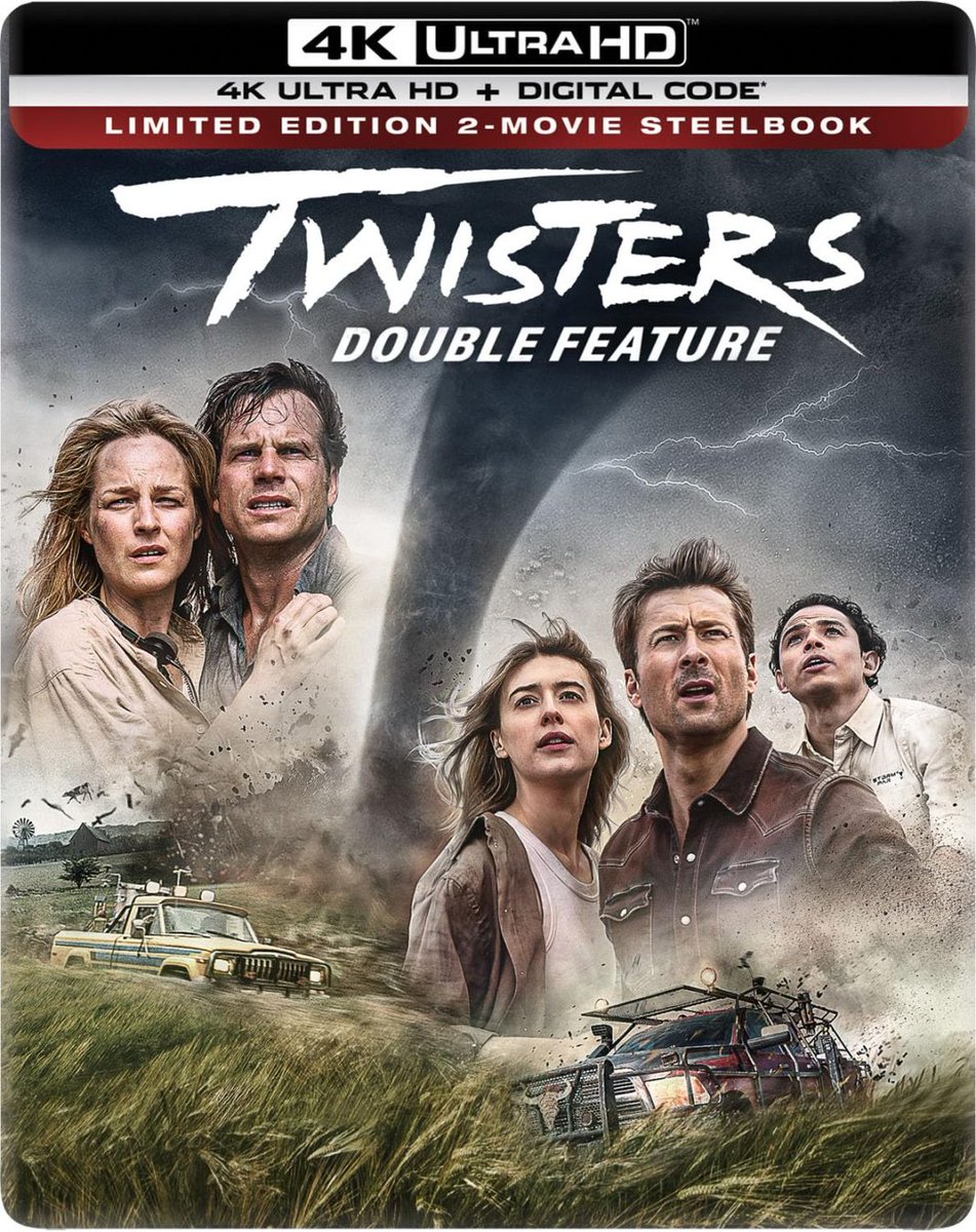 The #Twisters Double Feature 4k #SteelBook is now available from Warner Bros./Universal. hd-report.com/2025/08/25/twi…