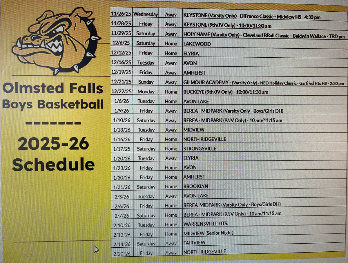 Our 2025-26 Schedule is finalized!