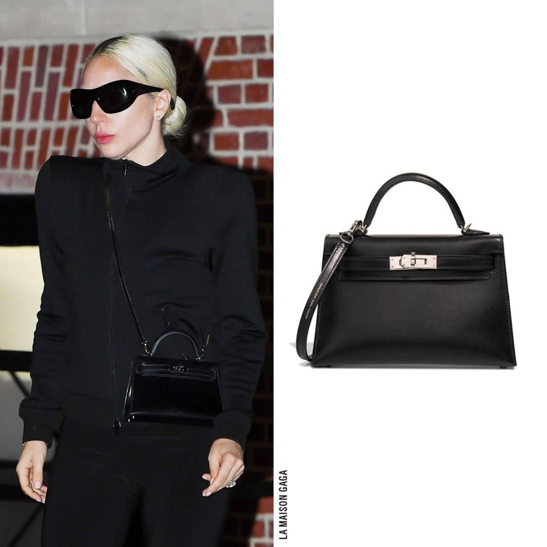 LaMaisonGaga_'s tweet photo. Lady Gaga was spotted in NYC wearing her #Balenciaga F/W23 "Sports Icon" jacket and S/S23 "Camden" boots, #PortTanger "Ruh" sunglasses and @Hermes_Paris "Mini Kelly" black bag from #MaterialGood! https://t.co/4DJUqg3igU