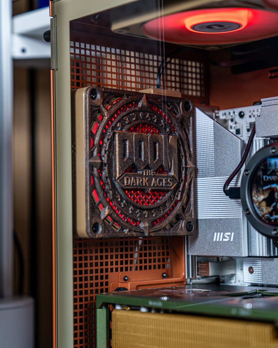 UnboxedWithJosh's tweet image. My DOOM: The Dark Ages PC build, featuring the limited edition ROG Astral 5080, has finally been completed!

Not only is this one of my most powerful builds yet, but it’s also truly unique in every way. #DoomTheDarkAges #PCBuild #custompc