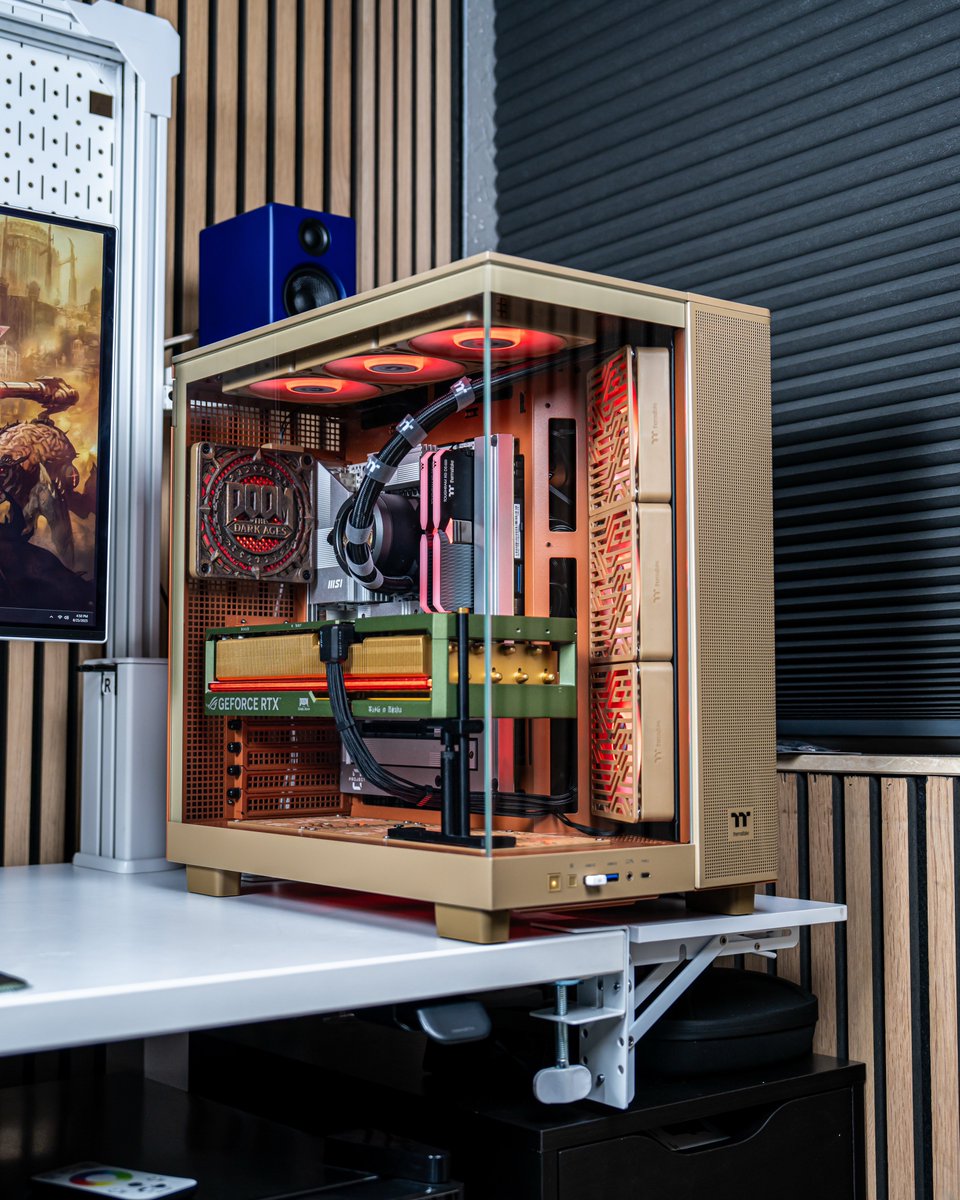 UnboxedWithJosh's tweet image. My DOOM: The Dark Ages PC build, featuring the limited edition ROG Astral 5080, has finally been completed!

Not only is this one of my most powerful builds yet, but it’s also truly unique in every way. #DoomTheDarkAges #PCBuild #custompc