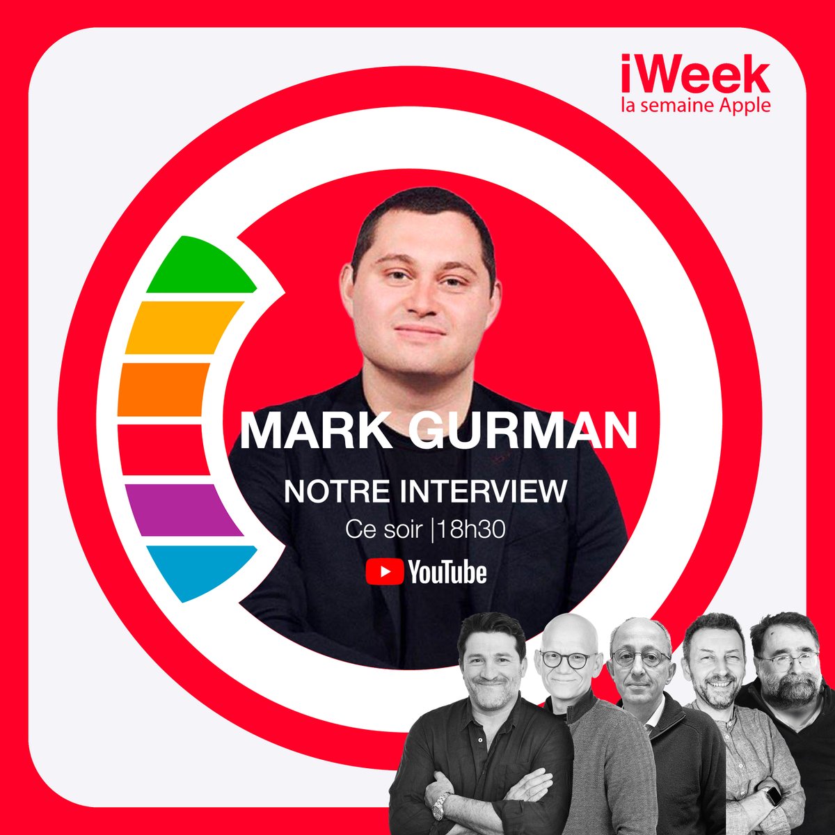 iweeknews's tweet image. H-1 uniquement sur YouTube !
L'événement : @markgurman de retour dans #iweek.
À suivre en Première à 18h30 avec nous dans le "chat" !
📺 youtube.com/@benjaminvince…
#podcast #apple
