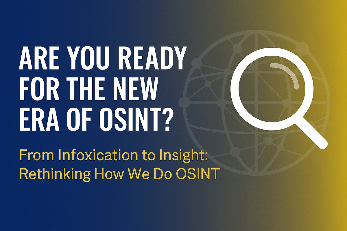 🌍Are you ready for the new era of #OSINT? 

Disinformation. AI loops. Deepfakes. Infoxication. This fall, join us to rethink how OSINT is done:

📍 Cambridge — Sept 23–25, 2025
💻 Remote — Oct 21–22 &amp; 25, 2025

From infoxication → insight.

Read more: toddingtonint.substack.com/p/are-you-read…