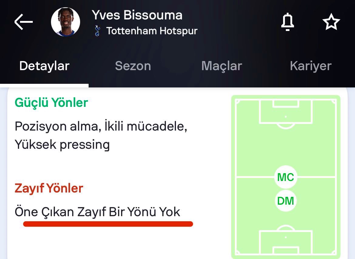 😎 Kısaca Yves Bissouma.
