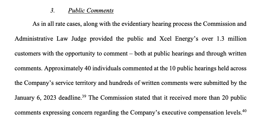 Two years into its fight to force customers to pay more for executives' compensation, Xcel Energy continues to suggest only a small minority of its customers are opposed to doing so edockets.state.mn.us/documents/%7B2…