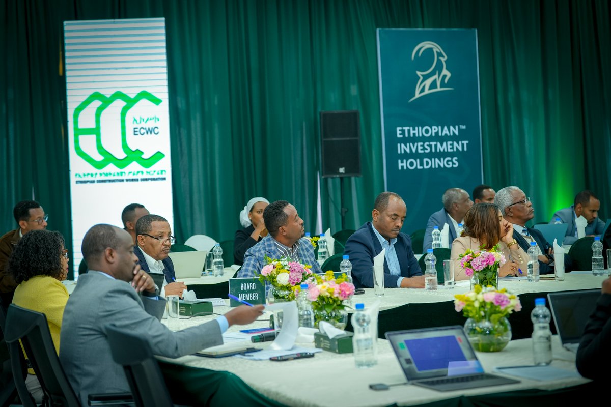 EIHEthiopia's tweet photo. Day 8 of @EIHEthiopia's #PerformanceDialogue concluded by spotlighting the Ethiopian Construction Works Corporation (ECWC), which completed 34 projects in EFY 2017 and achieved an impressive 18.32B Birr in revenue—80.5% above the previous year. (1/2) https://t.co/lYrJAWNQvA