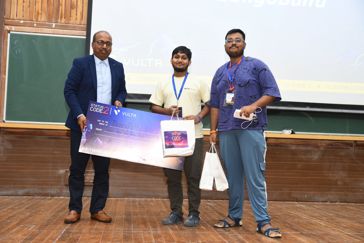 UddalakMukherji's tweet image. 🚀 36 hours. 100+ teams. NO SLEEP. We CONQUERED #StatusCode2 @ MLH Hackathon (IISER Kolkata)! 🏆 Team BongoBoltu built a BLAZING microservices backend with TypeScript⚡, RabbitMQ📨, Redis⚡, Docker🐳 & GCP☁️. 1st Place vibes! 🥳 💻🔥#MLH #Hackathon #Tech #Coding #CONNECT