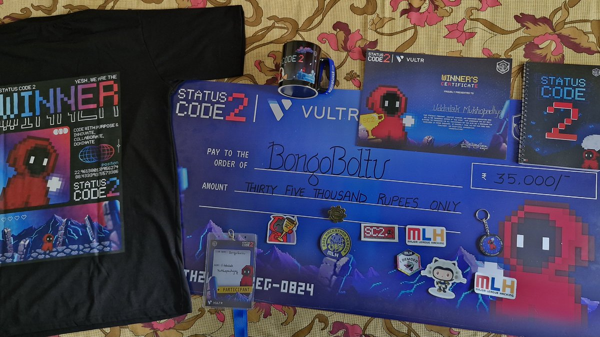 UddalakMukherji's tweet image. 🚀 36 hours. 100+ teams. NO SLEEP. We CONQUERED #StatusCode2 @ MLH Hackathon (IISER Kolkata)! 🏆 Team BongoBoltu built a BLAZING microservices backend with TypeScript⚡, RabbitMQ📨, Redis⚡, Docker🐳 & GCP☁️. 1st Place vibes! 🥳 💻🔥#MLH #Hackathon #Tech #Coding #CONNECT