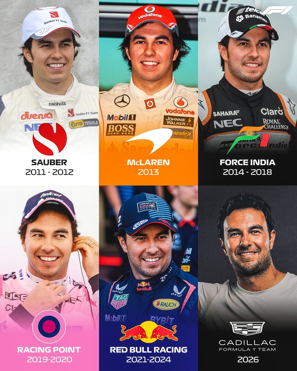Formula 1 (@f1) on Twitter photo What a journey so far for <a href="/SChecoPerez/">Sergio Pérez</a>! 🤩
Who's excited for his full-time return with Cadillac? 👀
#F1 What a journey so far for <a href="/SChecoPerez/">Sergio Pérez</a>! 🤩
Who's excited for his full-time return with Cadillac? 👀
#F1
