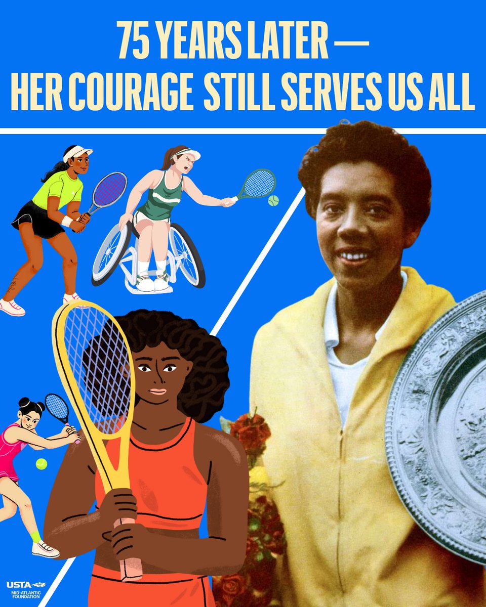 75 years ago, Althea Gibson stepped on court &amp; changed the game. Today, we celebrate her on #WomensEqualityDay 💜🎾

#ustamidatlantic #USOpen