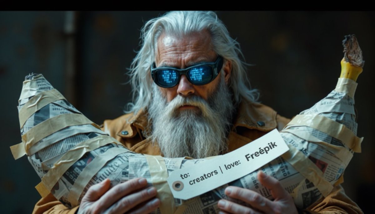 When <a href="/freepik/">Freepik</a> hands you Nano Banana wrapped like a kid’s school project, you don’t question it.

You go bananas. 🍌⚔️ Nano style

Infinite angles, infinite play! 
Thank you for the gift.