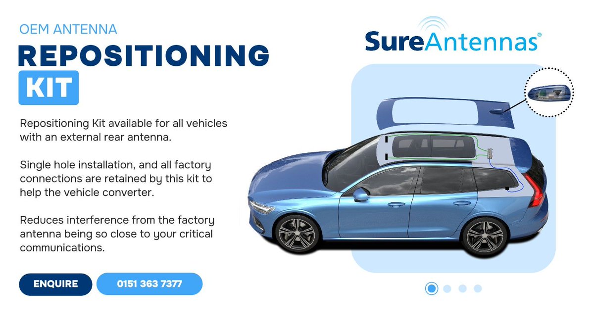 What is an Antenna Repositioning Kit?

A solution that retains OEM vehicle functions when replacing the original antenna for a critical comms antenna like the 'Sandcastle' or 'Mallard'. Fewer roof holes, optimised signal.

#Vehicle #Antenna #RepositioningKit #OEM #CriticalComms