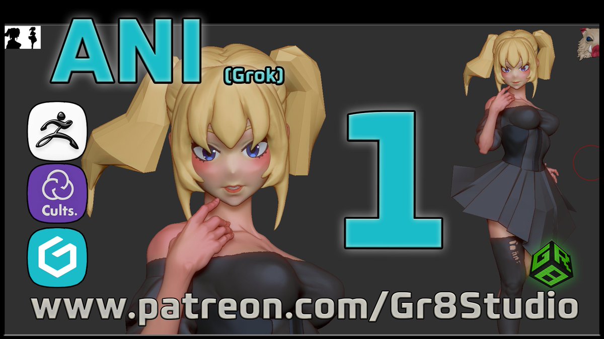 JonathanGr8Stu's tweet photo. https://t.co/KGBY0av8nw
#Grok #Ani #AI #3Dprinting #Model #GarageKit #Character3D #Patreon #Gr8Studio https://t.co/QtGcdxpnJq