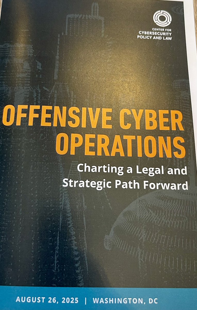 christinayiotis's tweet image. J. Michael Daniel, President &amp;amp; CEO, Cyber Threat Alliance, delivers Keynote at Venable LLP’s Center for Cybersecurity Policy and Law’s “Offensive Cyber Operations--Charting a #Legal and #Strategic Path Forward” #CyberOperations #ActiveCyberDefense @CyberSecCenter @CyAlliancePrez