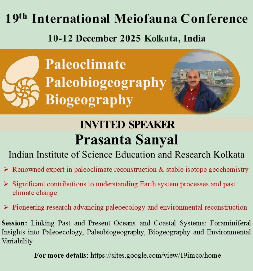 Arkaprava Mandal (@arkapravamanda7) on Twitter photo Excited to announce our Invited Speaker Professor Prasanta Sanyal for Linking Past and Present Oceans and Coastal Systems: Foraminiferal Insights Paleoecology,Palaeobiogeography, Biogeography and Environmental Variability season in 19IMCO
<a href="/PrasantaSanyal2/">Prasanta Sanyal</a> <a href="/19imco/">19IMCO</a> <a href="/BhadPunyasloke/">Punyasloke Bhadury</a> Excited to announce our Invited Speaker Professor Prasanta Sanyal for Linking Past and Present Oceans and Coastal Systems: Foraminiferal Insights Paleoecology,Palaeobiogeography, Biogeography and Environmental Variability season in 19IMCO
<a href="/PrasantaSanyal2/">Prasanta Sanyal</a> <a href="/19imco/">19IMCO</a> <a href="/BhadPunyasloke/">Punyasloke Bhadury</a>