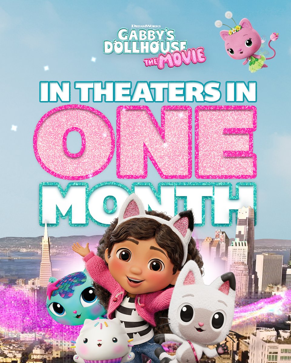 ✨ONE✨MEOW-GICAL✨MONTH✨ until Gabby's big screen adventure! Experience Gabby's Dollhouse: The Movie only in theaters September 26! 🍿