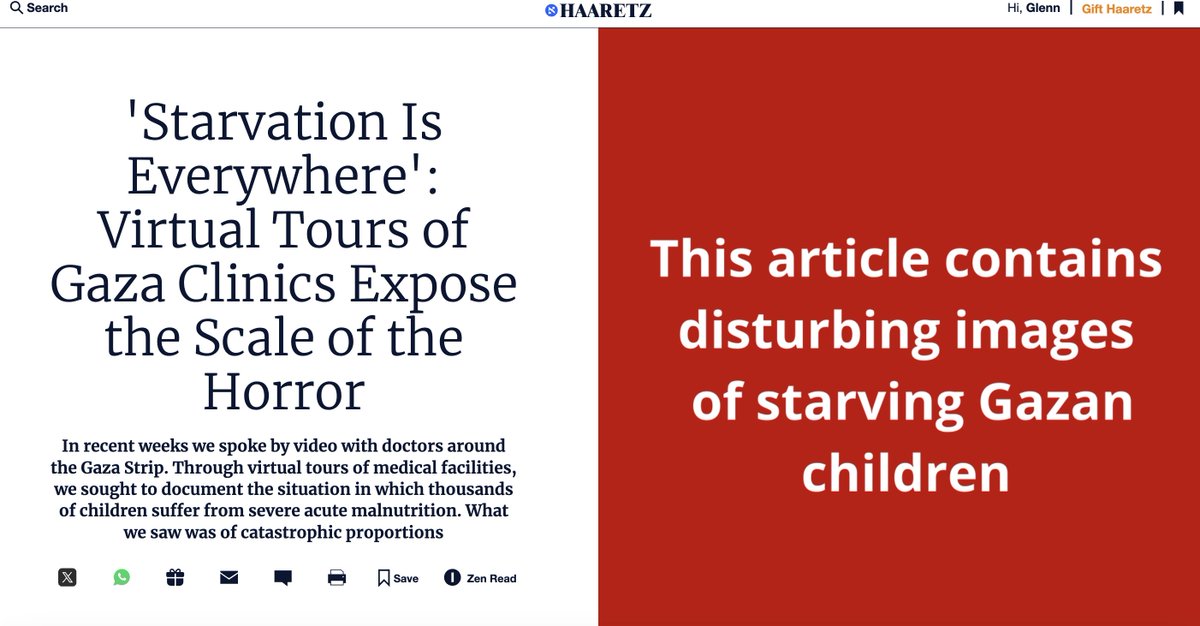 Glenn Greenwald (@ggreenwald) on Twitter photo Netanyahu predictably cites Israel's state media outlet (owned by Bari Weiss) to deny what every western doctor and nurse in Gaza has documented, along with Gazan medical workers, human rights groups, and Israel's own <a href="/haaretzcom/">Haaretz.com</a>: that Israeli is purposely starving Gaza. ๐ Netanyahu predictably cites Israel's state media outlet (owned by Bari Weiss) to deny what every western doctor and nurse in Gaza has documented, along with Gazan medical workers, human rights groups, and Israel's own <a href="/haaretzcom/">Haaretz.com</a>: that Israeli is purposely starving Gaza. ๐