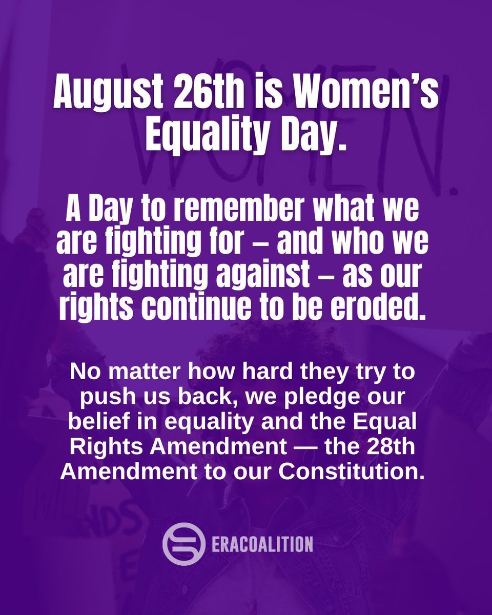 The Equal Rights Amendment is the 28th Amendment
#ThisIsOurERA #WED2025 #WomensEqualityDay #ERANow #WePersist 

youtu.be/5b8rzsOPy8s