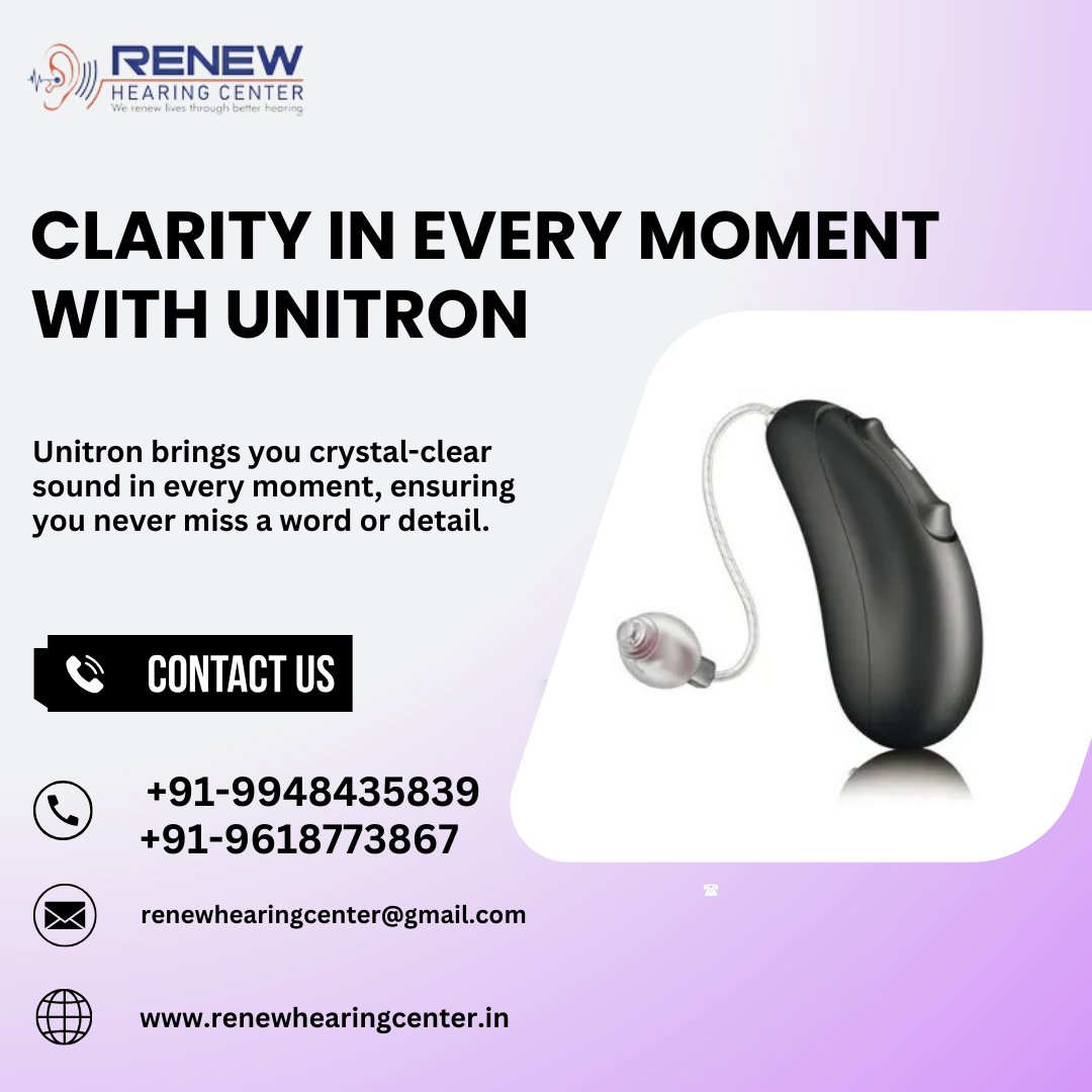 HearingRenew's tweet image. Unitron brings you crystal-clear sound in every moment.

For more information visit: httFor more information visit: htt#unitronhearingaidpakistanp://renewhearingcenter.in
Call us: +91-9948435839, +91-9618773867
Email id : renewhearingcenter@gmail.com

#Unitron #ITEHearingAid