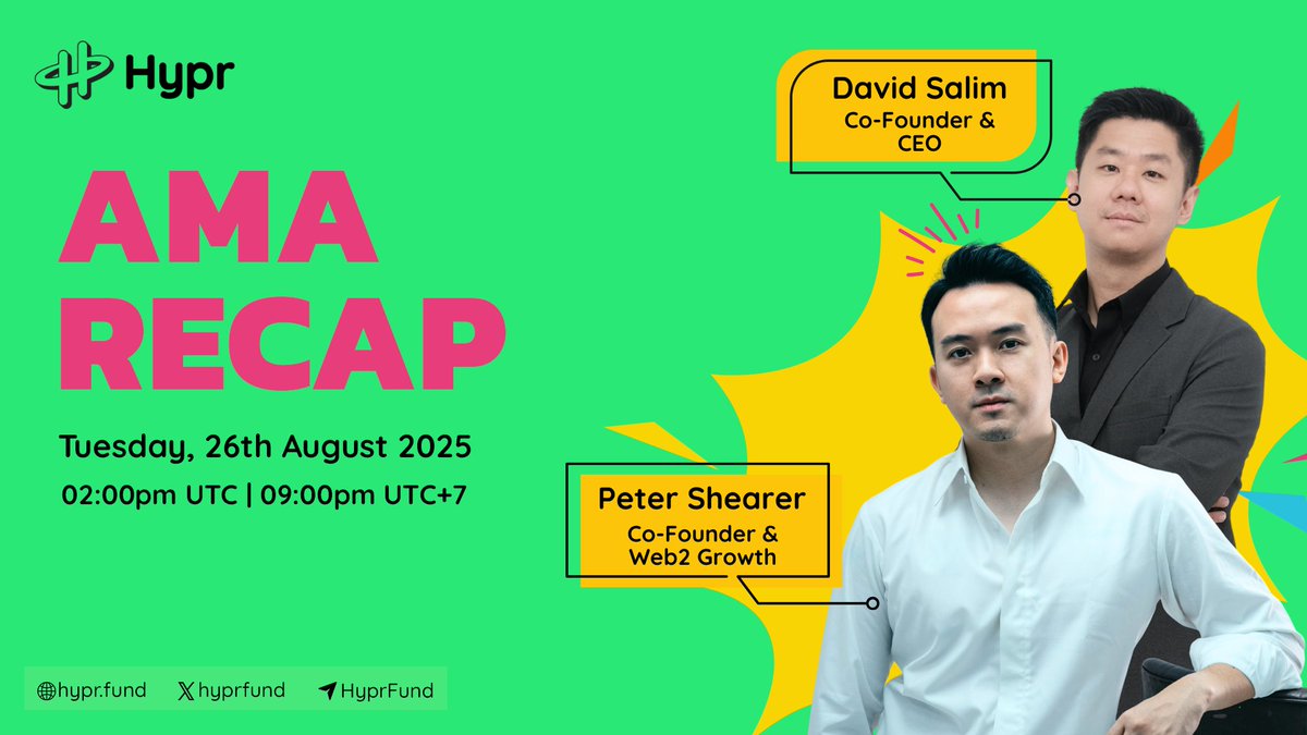 Thank you to everyone who joined our AMA today with David Salim (Co-Founder &amp; CEO) and Peter Shearer (Co-Founder &amp; Web2 Growth, Founder of Wahyoo Ventures). The community brought amazing energy, and we’re thrilled to share the highlights.

𝐊𝐞𝐲 𝐓𝐚𝐤𝐞𝐚𝐰𝐚𝐲𝐬:
✅𝗪𝗵𝘆