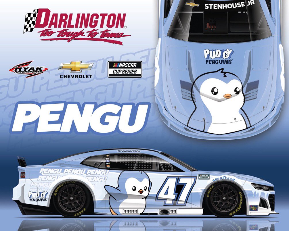 This is huge. 

$Pengu just hit NASCAR.

We’re everywhere now &amp; will continue to grow.