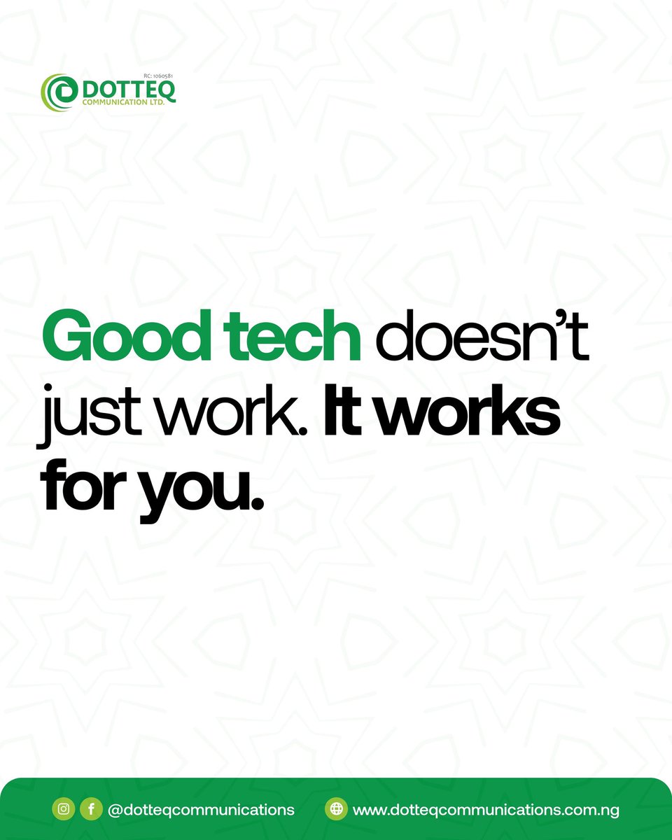 dotteqcom's tweet photo. When your tech works for you, everything else flows. ✅ At Dotteq communications, you’re our top most priority . #Tech #CCTV #itserviceprovider #ITsolutions #Trend https://t.co/cmHCUA0G6p