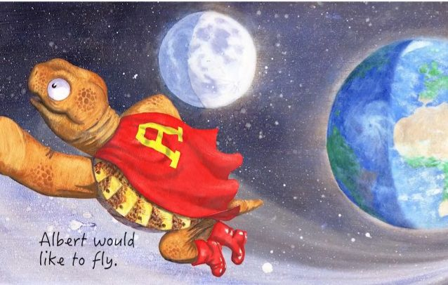 See Super ALBERT take to the air in #ALBERTthetortoise #picturebook ALBERT IN THE AIR. #AvailableNow 9 #ALBERT picturebooks, 3 #BoardBooks &amp; #ActivityBook Alberttortoise.com
#tortoise #flying #space #cape #moon #earth #planet #bookseries #illustration #painting #bookart