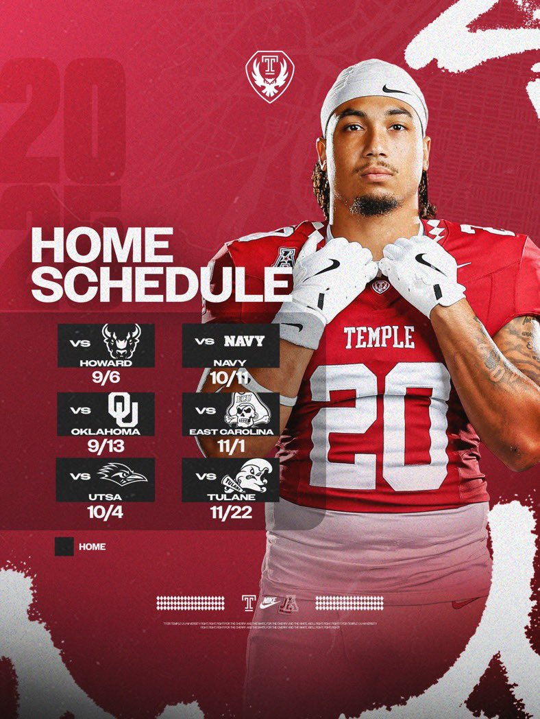 Excited to be heading out for a gameday visit at Temple University! Big thanks to the staff for the invite!🦉<a href="/Temple_FB/">Temple Football</a> <a href="/NickGriffithFB/">Nick Griffith</a> <a href="/Coach_AndrewP/">Andrew Pierce</a> <a href="/CoachChiTUFF/">Malachi Timberlake</a> <a href="/keithdudz/">Keith Dudzinski</a>
