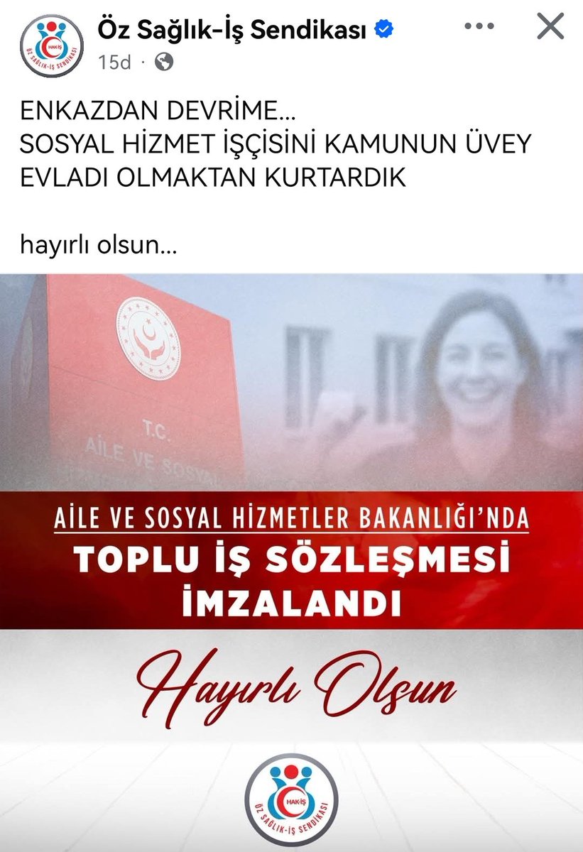 Yüzsüzlükte, arsızlıkta bu seviyeye ulaşan görmedim. Bilmeyen de işçi lehine bir iş yaptıklarını zannedecek!
<a href="/hakiskonf/">HAKİŞ KONFEDERASYONU</a>
<a href="/ozsagliksen/">Öz Sağlık-İş Sendikası</a>