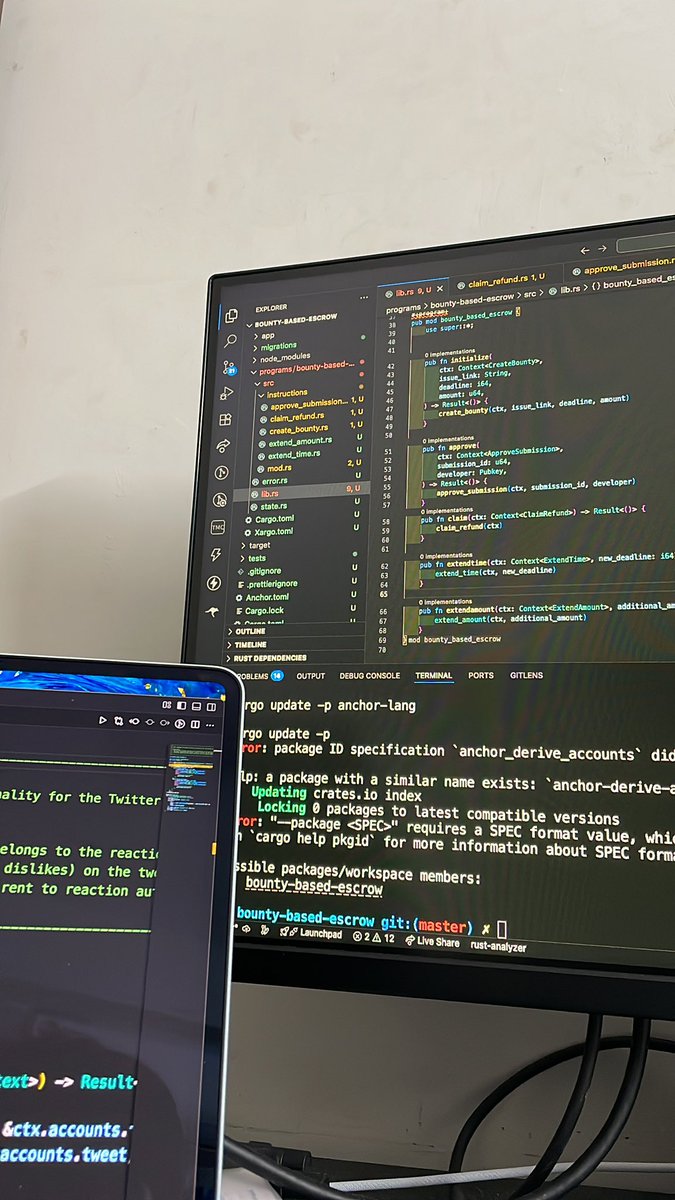 Completed half of smart contract , just few instructions remaining. So much dimmag used 💀 <a href="/AckeeBlockchain/">Ackee Blockchain Security</a> 
#rust #anchor