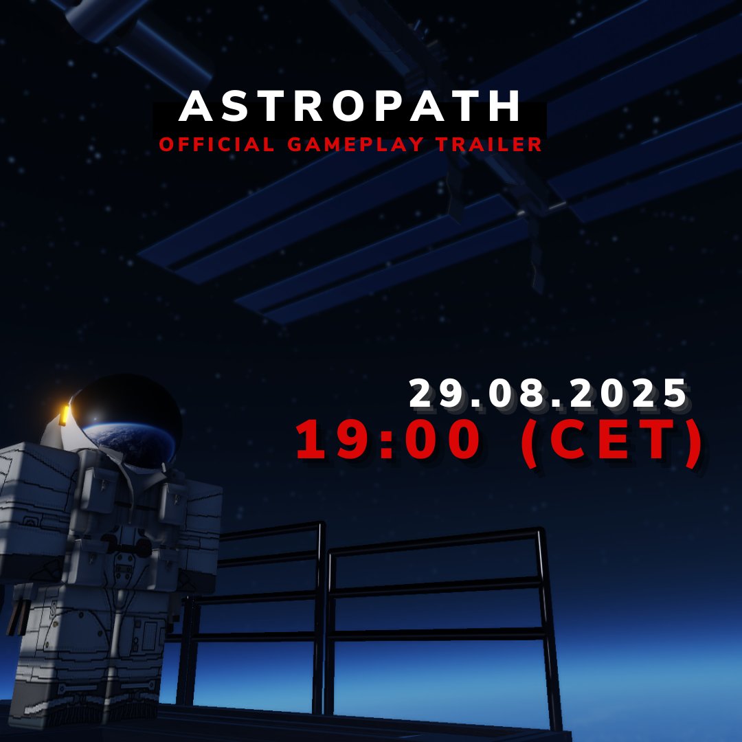 PCGameStudio1's tweet image. 🚀 Ready for the ultimate challenge? The Official Gameplay Trailer for AstroPath – a next-gen obby on @Roblox – is here!

📅 August 29, 2025 – 7 PM – mark your calendars!
#AstroPath #Roblox #Obby #NextGen #GameplayTrailer #Official  @IGN