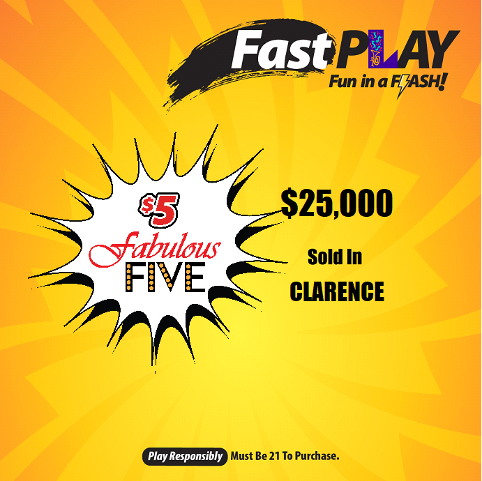 LALottery's tweet image. 𝗖𝗼𝗻𝗴𝗿𝗮𝘁𝘀 to Tony's Stop on Hwy 71 in #Clarence! 

They sold a $25,000 prize-winning Fabulous Five #FastPlay game!

👉 brnw.ch/21wVd82