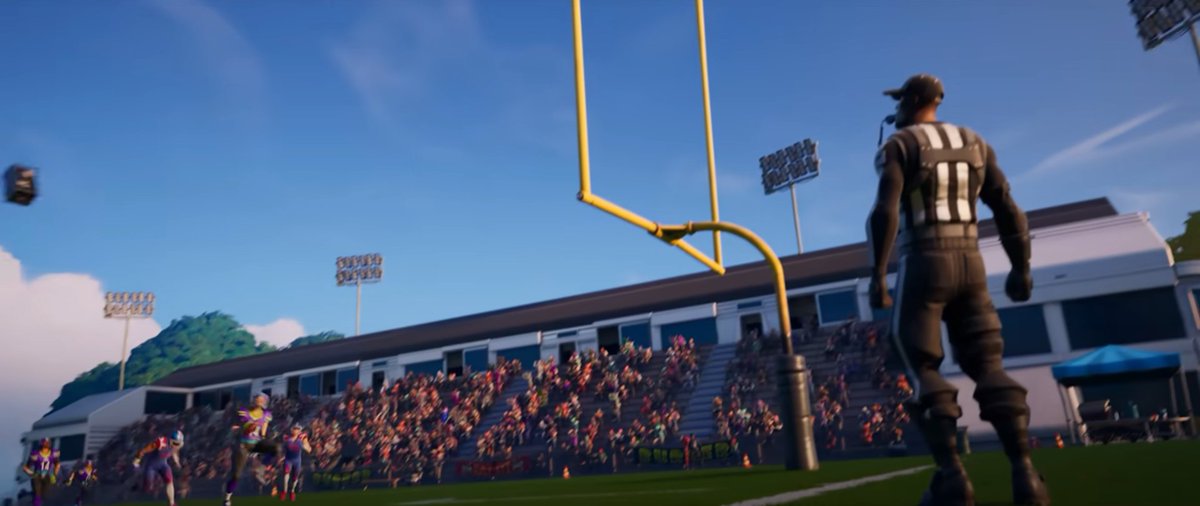 JocaNextG's tweet photo. And what scene is that? A reference to Fortnite OG? A reference to a new sports gamemode? All this trailer looks out of place in general, looks like they just reused a Season that was left behind before for some reason. That makes us think, there are other "scapped" seasons? https://t.co/7gM4OjZnwR