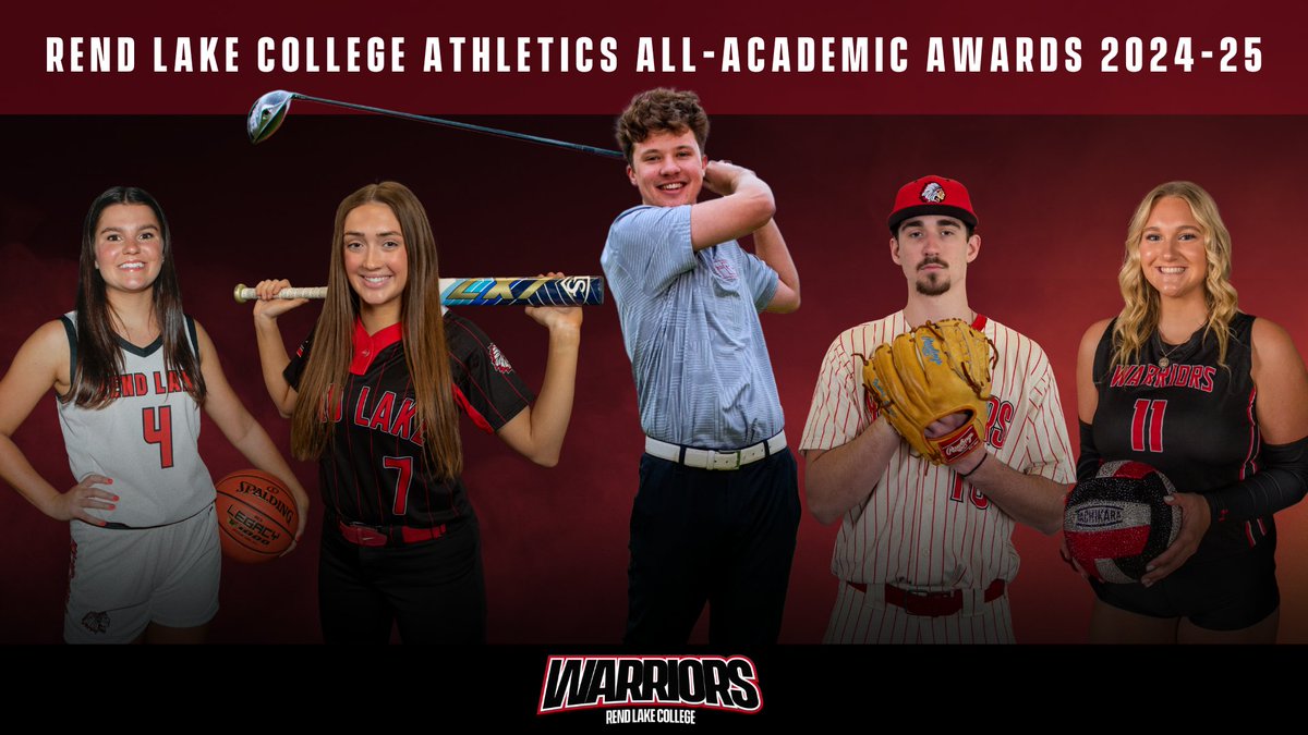RendLakeWarrior's tweet photo. Rend Lake College Athletics All-Academic Awards 2024-25 🤩🌟

RLC has recognized 38 athletes and six teams for their high academic achievement during the 2024-2025 academic year. 🎉

Congratulations, Warriors! 📣

Article: https://t.co/ySfJ0dhyno https://t.co/VJTW7dRNzp