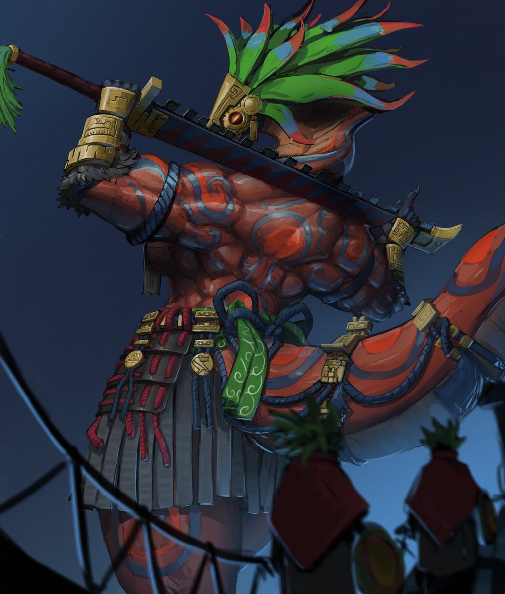 NotGlewes's tweet image. Big warrior Lizard