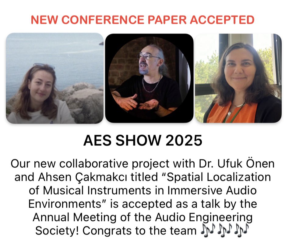 📣 Proud to introduce our brand new collaborative project with <a href="/UfukOnen/">Ufuk Önen</a> to the world at AES SHOW 2025 (<a href="/AESorg/">Audio Engineering Society</a>) this October in LA! We investigate how well people localize musical instruments rendered in Dolby Atmos from an interdisciplinary perspective 🎶🧠