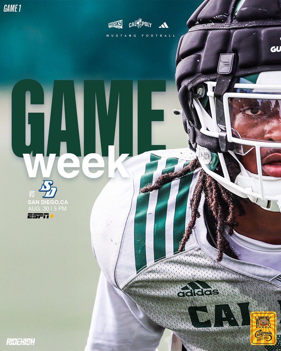 Cal Poly Football (@calpolyfootball) on Twitter photo Let's get it started this week!
π San Diego
π San Diego, CA
β° 5pm
πΊ ESPN+
π GoPoly.com
#RideHigh Let's get it started this week!
π San Diego
π San Diego, CA
β° 5pm
πΊ ESPN+
π GoPoly.com
#RideHigh