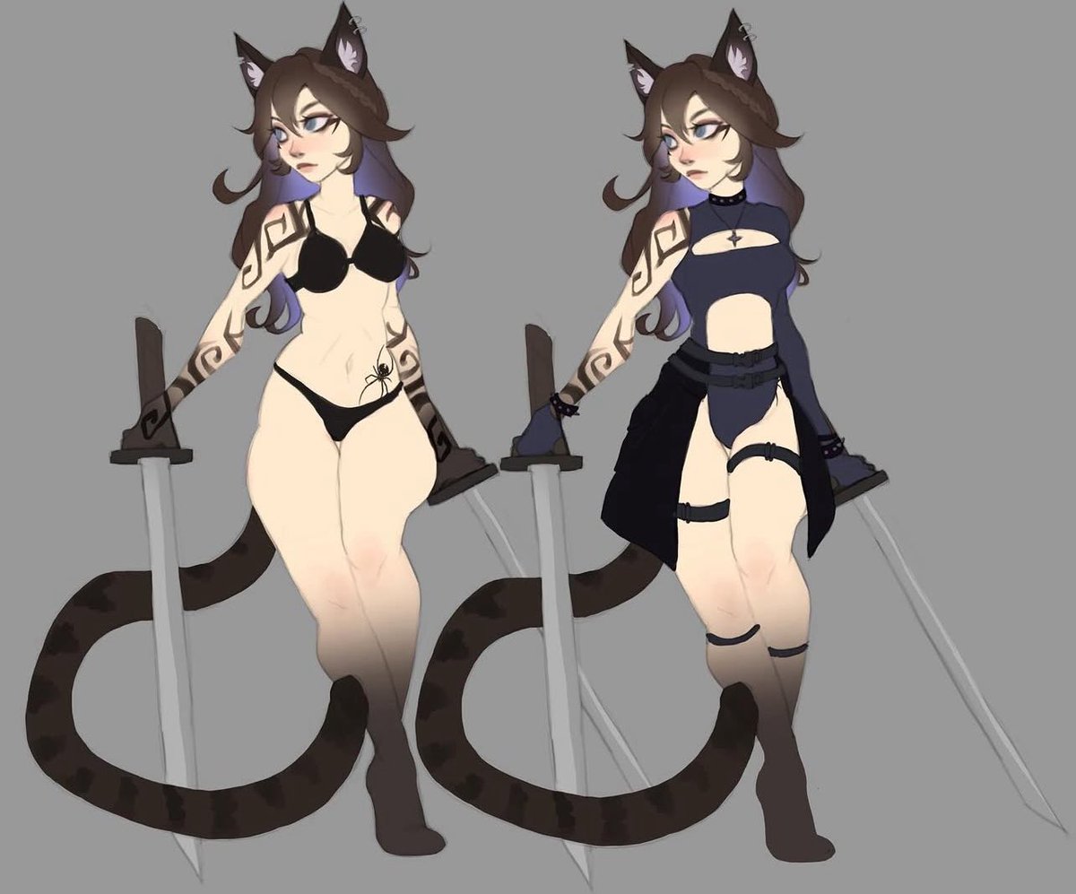 A kitty girl for a friend 🌑🌙 
#persona #oc