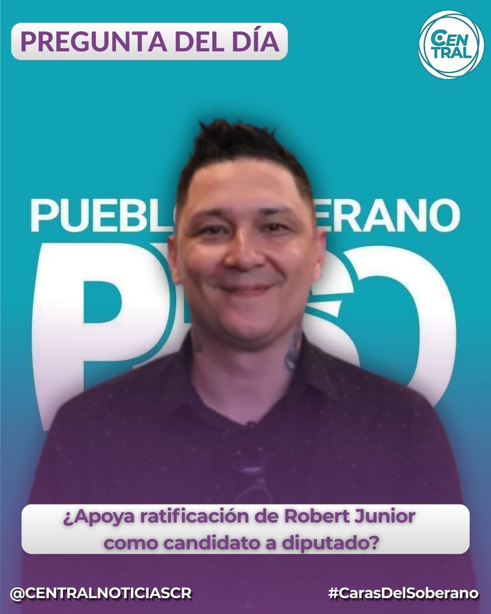 CentralNCR's tweet photo. #PreguntaDelDía | ¿Apoya ratificación de Robert Junior como candidato a diputado?
#Opinion #CarasDelSoberano #PPSO #RobertJunior #Diputaciones #Elecciones2026 #CentralNoticias https://t.co/RtdMYTs21I