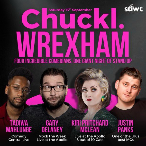 thestiwt's tweet image. 🚨 Nearly SOLD OUT! Chuckl. Wrexham with Gary Delaney, Kiri Pritchard-McLean, Tadiwa Mahlunge &amp;amp; Justin Panks has just opened the Balcony 🎟️ Don’t miss your seat at The Stiwt – book now!

stiwt.ticketsolve.com/ticketbooth/sh…