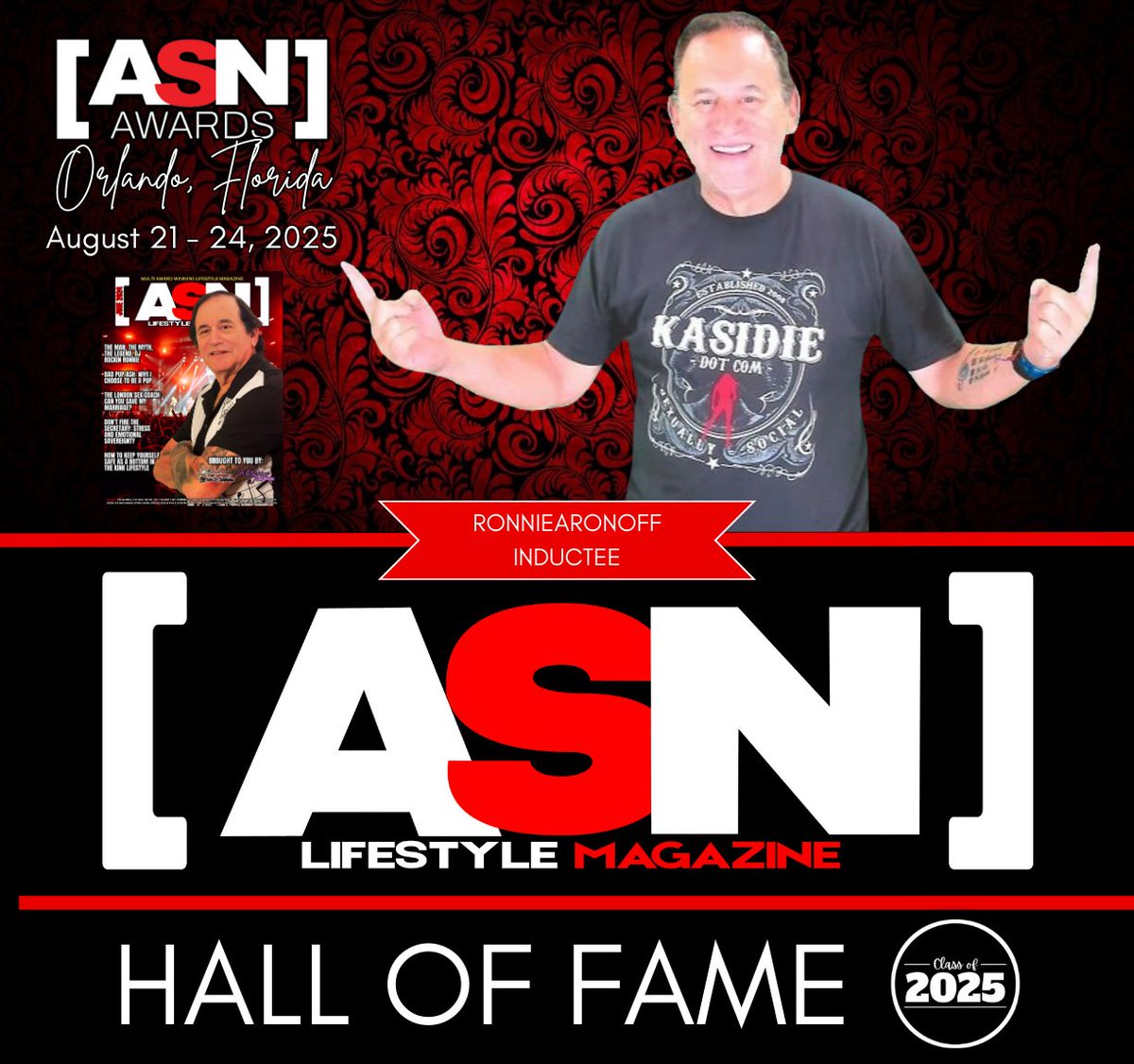 Congratulations to the one and only, Ronnie Aronoff, better known as DJ Rocking Ronnie, as we induct you into the prestigious ASN Hall of Fame!

Your journey as a trailblazer in the adult lifestyle industry is nothing short of legendary. With your infectious energy and