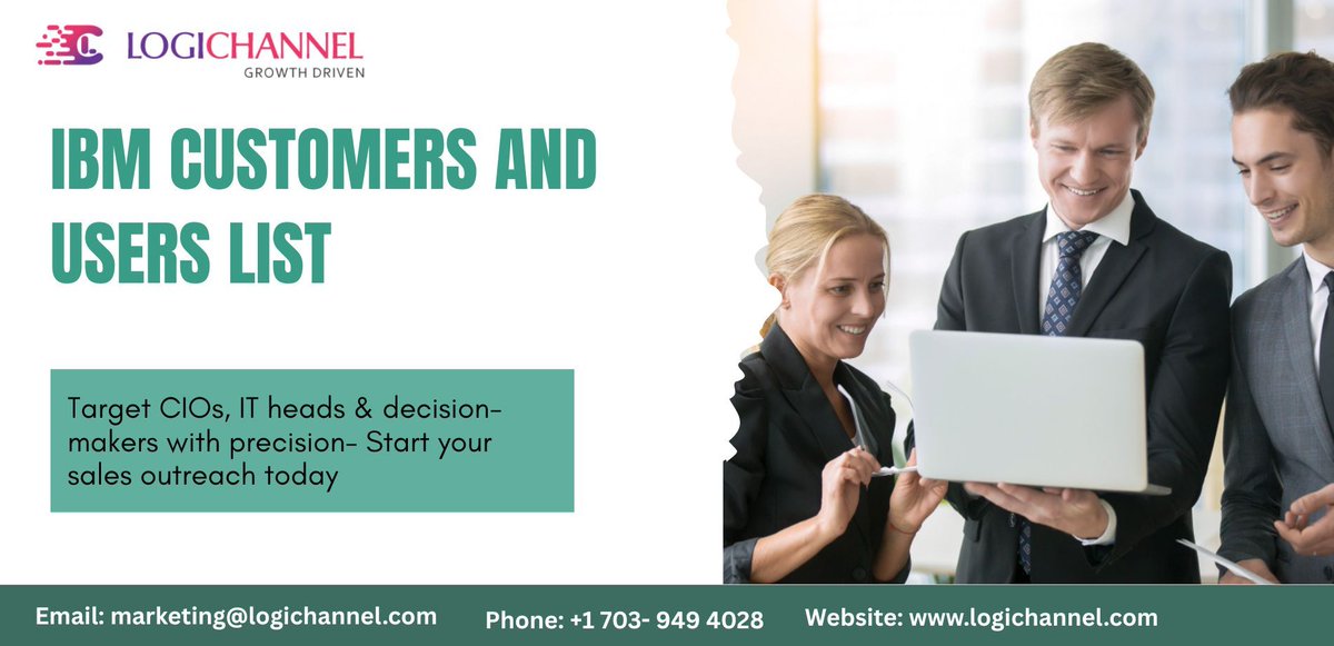 LogiChannelData's tweet photo. Looking for IBM users to pitch your products?

Our IBM Customers List helps you reach top companies &amp; key stakeholders effortlessly.

👉 Fuel your sales pipeline with high-quality leads now - https://t.co/025CbL0day https://t.co/7lkWKIlUmS
