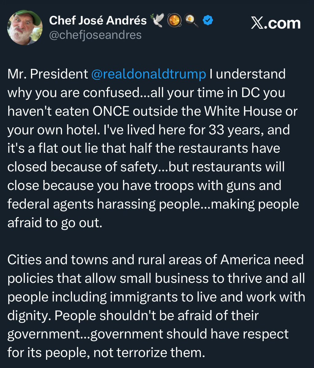 Wu Tang is for the Children (@wutangkids) on Twitter photo .<a href="/chefjoseandres/">Chef José Andrés 🕊️🥘🍳</a>, a DC resident of 33 year, schools Trump on the restaurant business 🔥 .<a href="/chefjoseandres/">Chef José Andrés 🕊️🥘🍳</a>, a DC resident of 33 year, schools Trump on the restaurant business 🔥