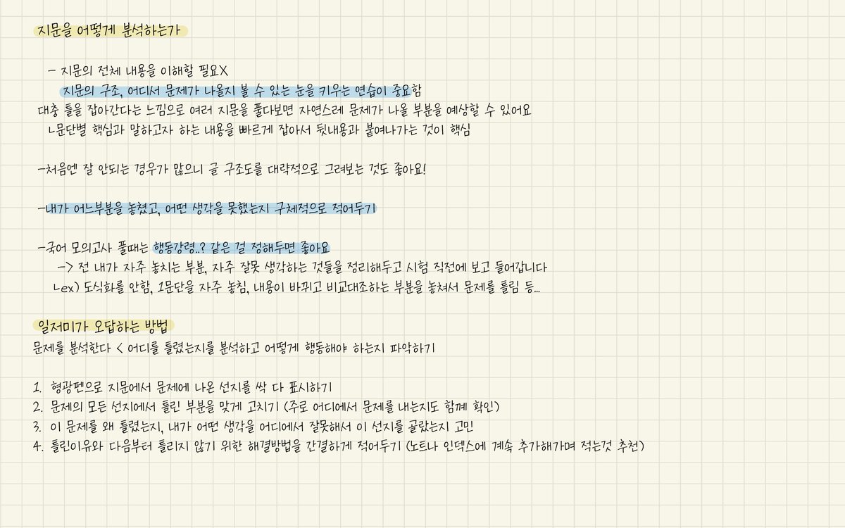읽는 방법, 지문 분석법, 오답하는 방법