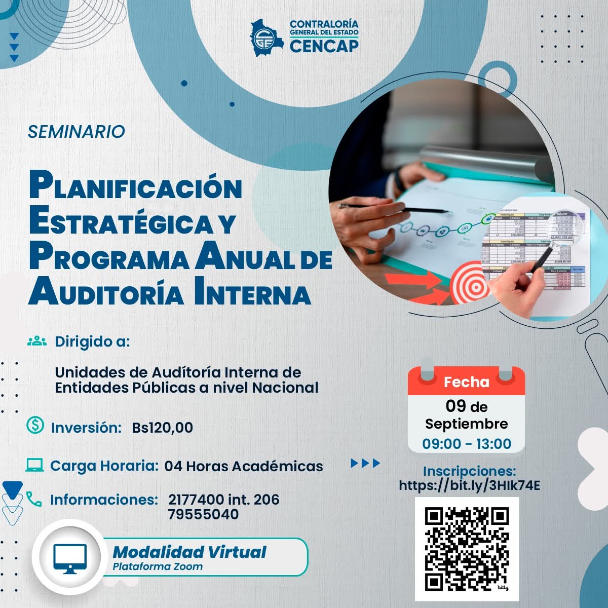 cgecencap's tweet photo. 🟠CURSO🟠
✅ PLANIFICACIÓN ESTRATÉGICA Y PROGRAMA ANUAL DE AUDITORÍA INTERNA
👨‍💻#Virtual
📅 09 de septiembre de 2025
⌛ Carga horaria: 04 horas
💰 Costo: Bs 120
📲 Info: 79555040
📍Dirigido a: Servidores Públicos
✍️ Inscríbete 👉 https://t.co/k4F1yerrk1
#CENCAP
#CONTRALORIABOLIVIA https://t.co/jNhNexbZfO