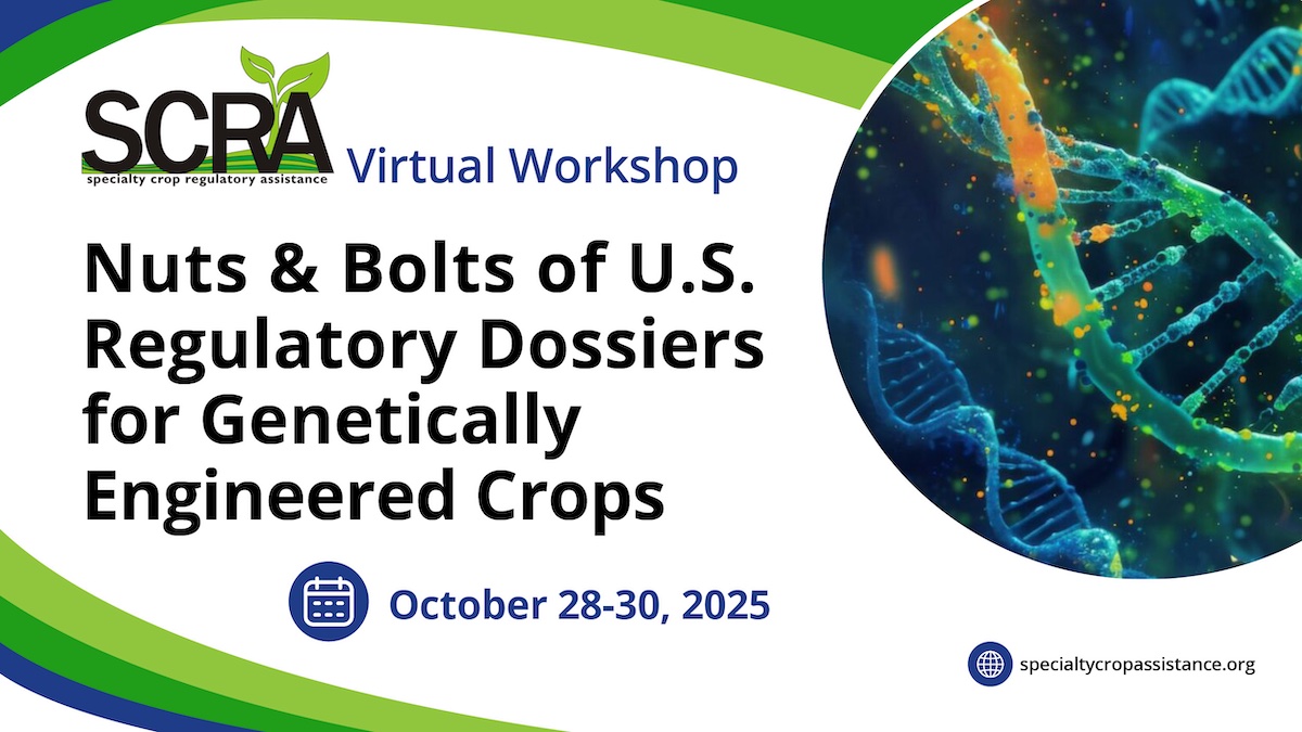 K Eversole (@eversoleassoc) on Twitter photo ๐ฃ Final agenda is out!
Join the 2025 SCRA โNuts & Boltsโ Workshop (Oct 28โ30) to learn GE dossier development directly from <a href="/USDA_APHIS/">USDA Animal and Plant Health Inspection Service</a>, <a href="/EPA/">U.S. EPA</a> & <a href="/US_FDA/">U.S. FDA</a> regulators.
Case studies: ๐ citrus | ๐ฝ maize | ๐strawberry
Register Now
๐ form.jotform.com/251316461833151 ๐ฃ Final agenda is out!
Join the 2025 SCRA โNuts & Boltsโ Workshop (Oct 28โ30) to learn GE dossier development directly from <a href="/USDA_APHIS/">USDA Animal and Plant Health Inspection Service</a>, <a href="/EPA/">U.S. EPA</a> & <a href="/US_FDA/">U.S. FDA</a> regulators.
Case studies: ๐ citrus | ๐ฝ maize | ๐strawberry
Register Now
๐ form.jotform.com/251316461833151